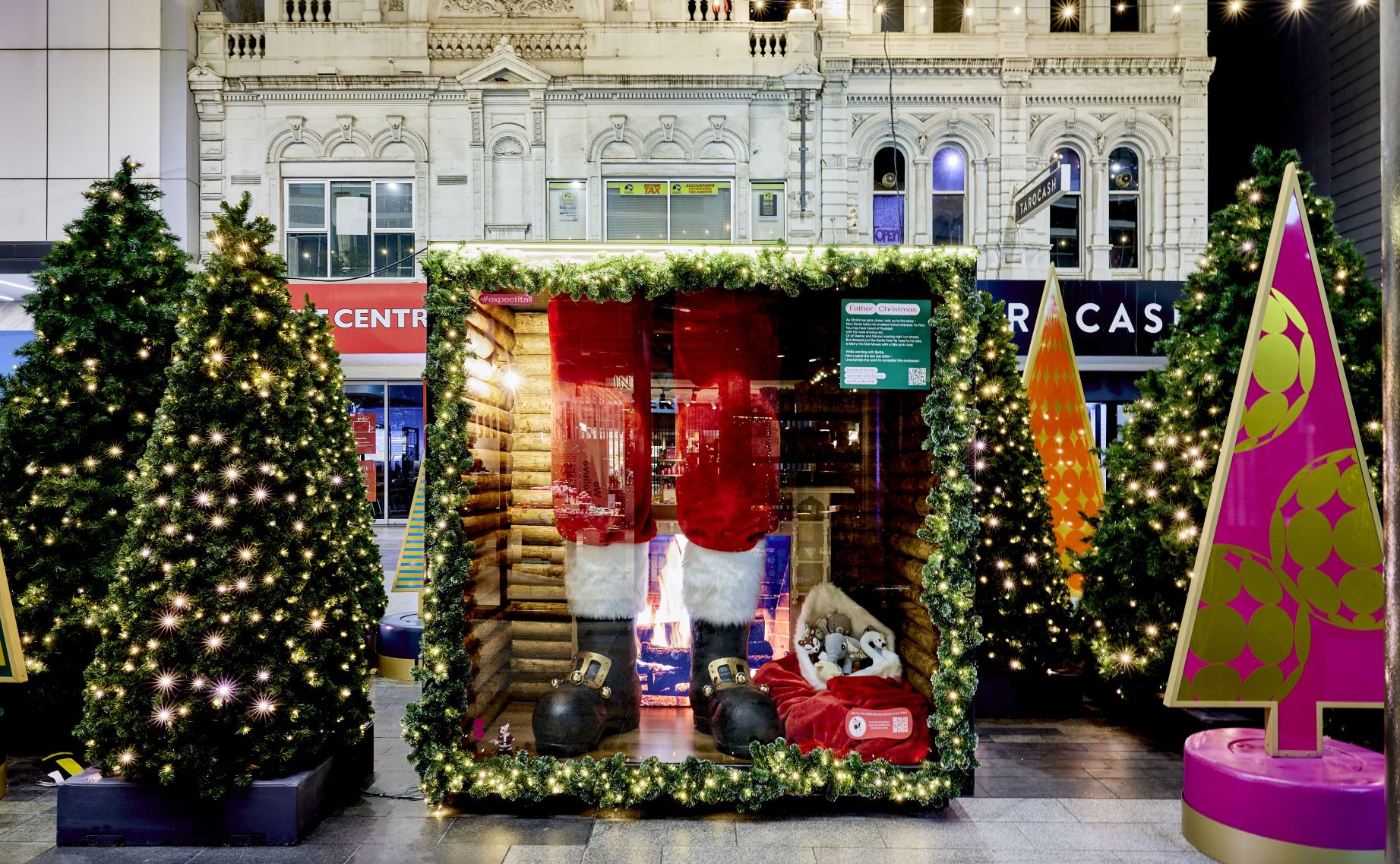 Rundle Mall Ups Christmas Decoration Game with Window Showcase